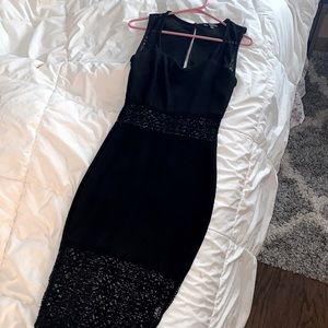 Black midi fitted dress